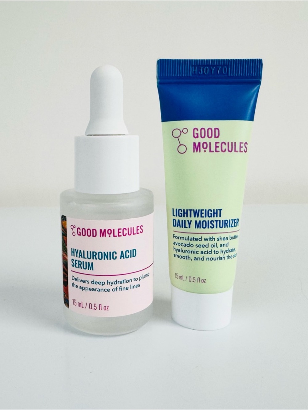 Good Molecules Daily Moisturizer & Hyaluronic Acid Serum Travel Lot 15ml